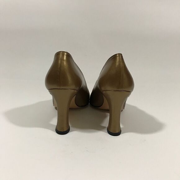 Vintage 90's Versani Metallic Gold Leather Pumps - Picture 5 of 7